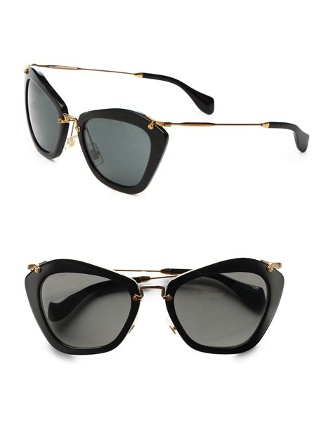 miu miu sunglasses cat eye black